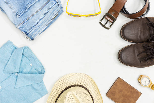 istock Top view summer vintage clothes 898829752