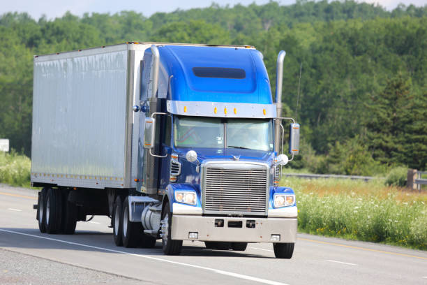 istock Semi-truck on a highway 898831114