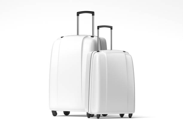 istock Two white travel bags. 3d rendering 898831154