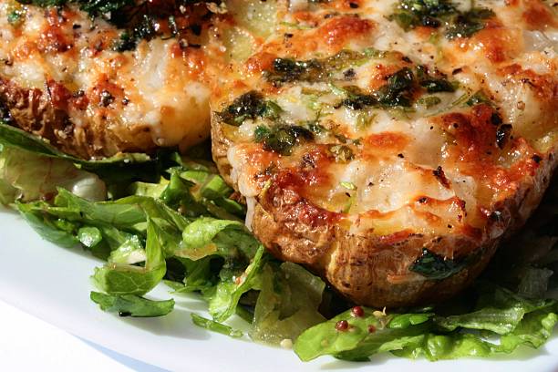 istock Elegant stuffed baked potatoes (vegetarian) 89883118
