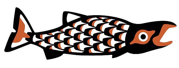 ilustrações de stock, clip art, desenhos animados e ícones de salmon.eps de salmão - alaskan salmon