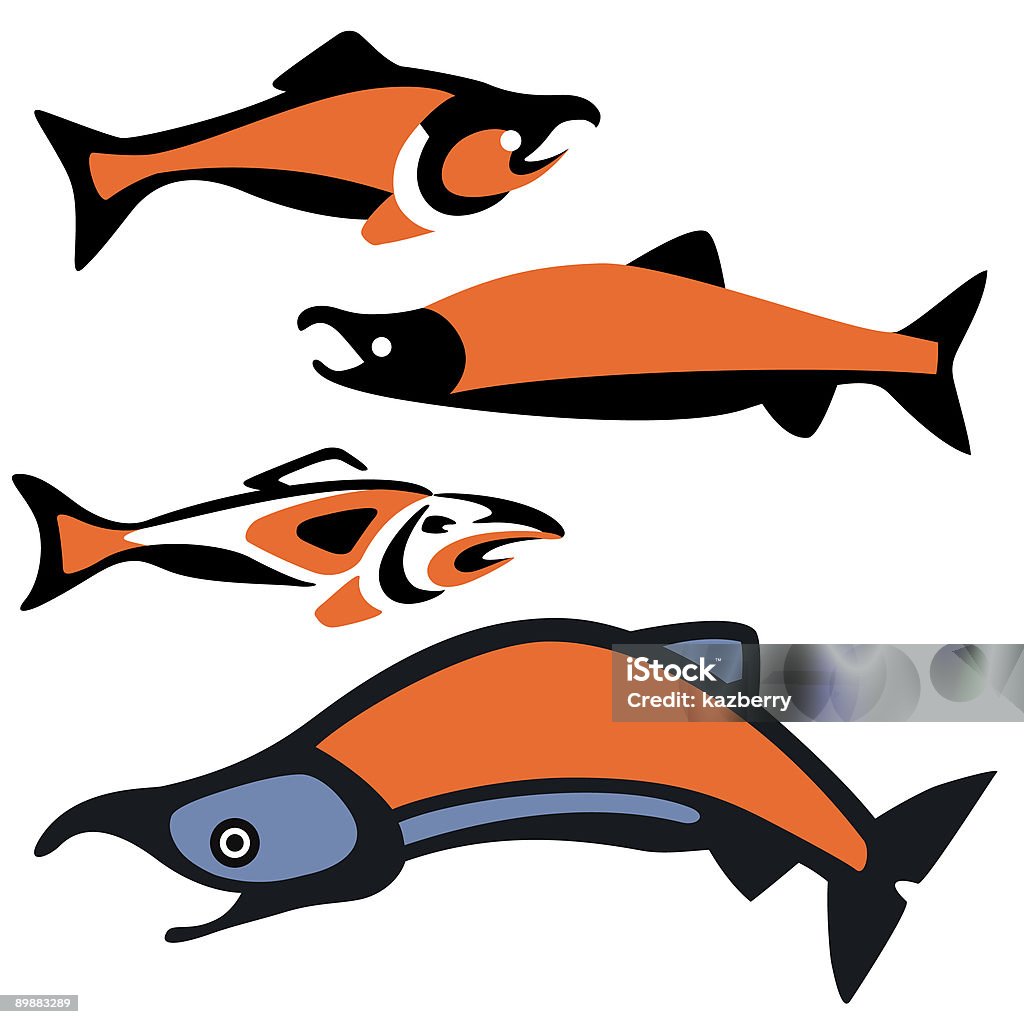 Salmon.EPS - Lizenzfrei Pazifischer Nordwesten der USA Stock-Illustration