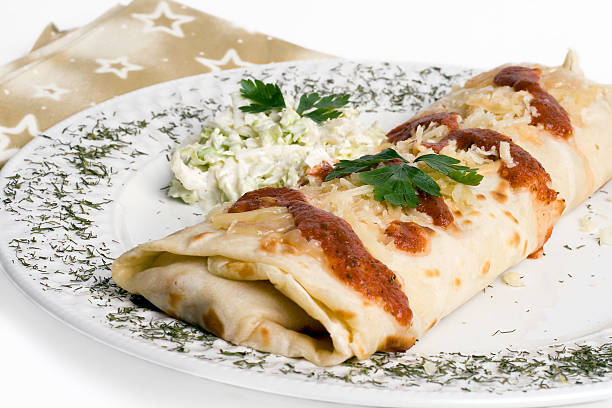 istock Pancake / tortilla / burrito on plate 89883482