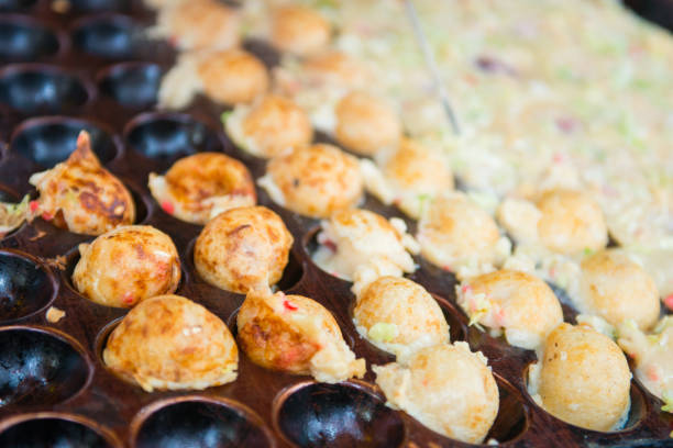 istock Fried octopus dough balls or Takoyaki 898846554