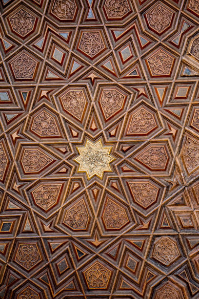 istock Ottoman  art with geometric patterns on wood 898848346