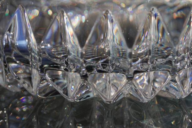 istock Macro background of a sparkling crystal glass bowl design with selective focus 898851760
