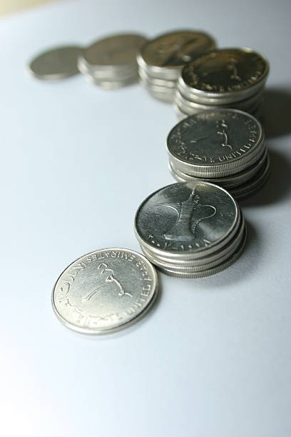 Stack of Dirhams stock photo