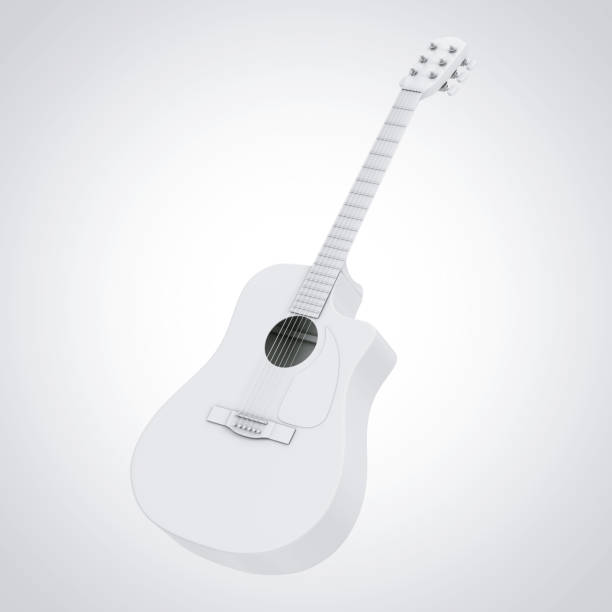 istock White Clay Style Acoustic Guitar. 3d Rendering 898853584