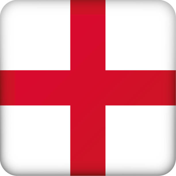 symbol für england quadrat-taste flagge. ideal für kataloge von institutionellen materialien und geographie - england map soccer soccer ball stock-grafiken, -clipart, -cartoons und -symbole