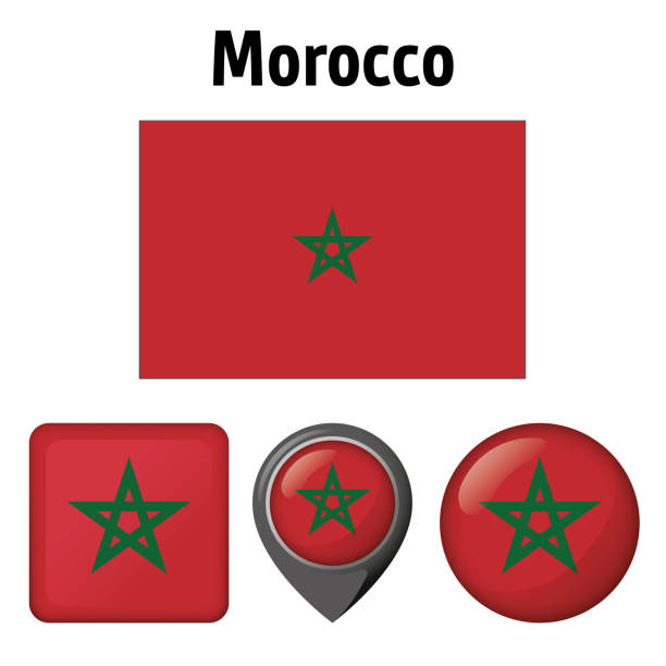 istock Flag illustration of Morocco, and several icons. Ideal for catalogs of institutional materials and geography 898856246