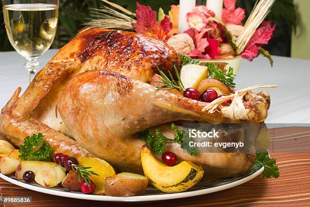 Roasted Turkey Stock Photo - Download Image Now - Autumn, Banquet, Brown