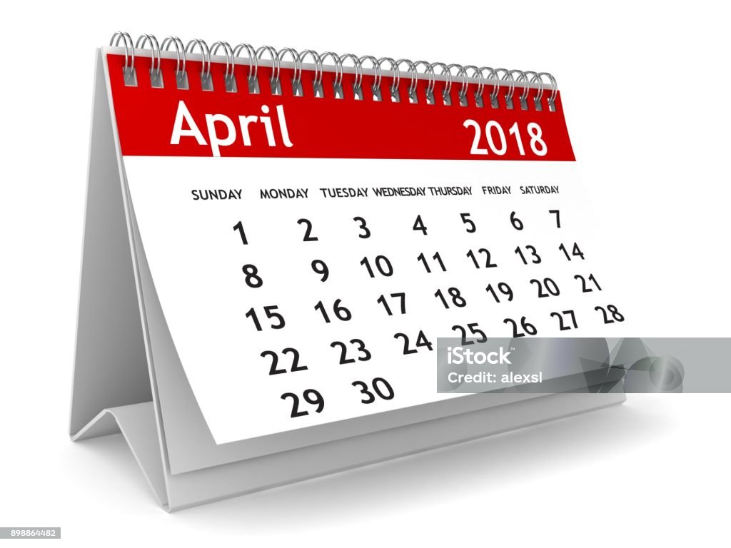 April 2018 calendar 2018 Stock Photo