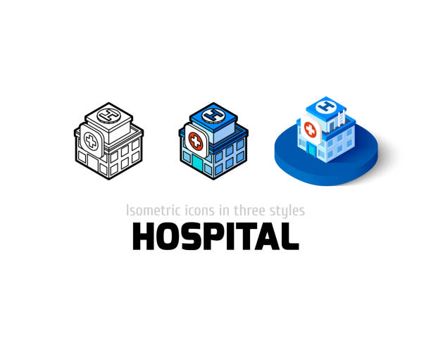Symbol in anderem Stil Krankenhaus – Vektorgrafik
