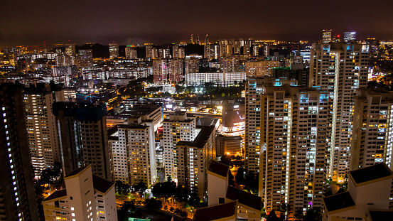 Singapore HDB Buildings evening