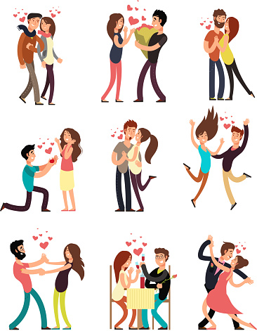 Ilustración de Parejas Jóvenes Felices En El Amor Personajes De Dibujos Animados Vector De San Valentín y más Vectores Libres de Derechos de Parejas - iStock Ilustración de Parejas Jóvenes Felices En El Amor Personajes De Dibujos Animados Vector De San Valentín y más Vectores Libres de Derechos de Parejas - iStock