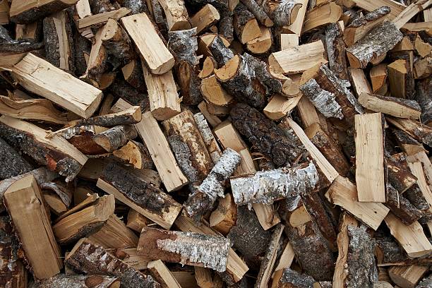 Pile of firewood stock photo