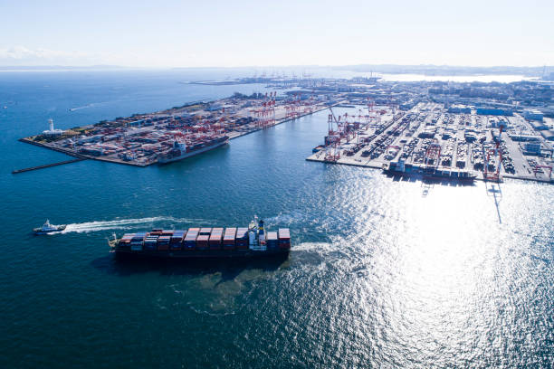 istock Cargo ship at the port 898877626