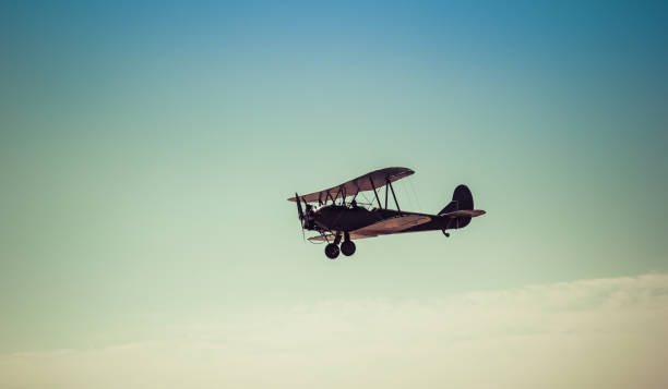 istock Biplane in the sky, in the air 898882096