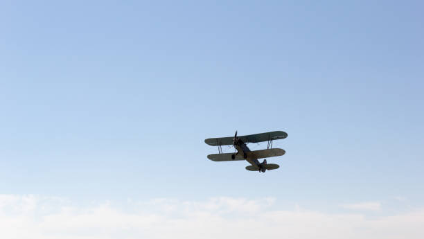 istock Biplane in the sky, in the air 898882098