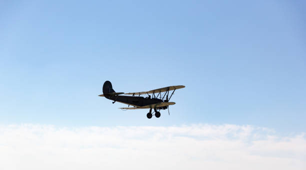 istock Biplane in the sky, in the air 898882122