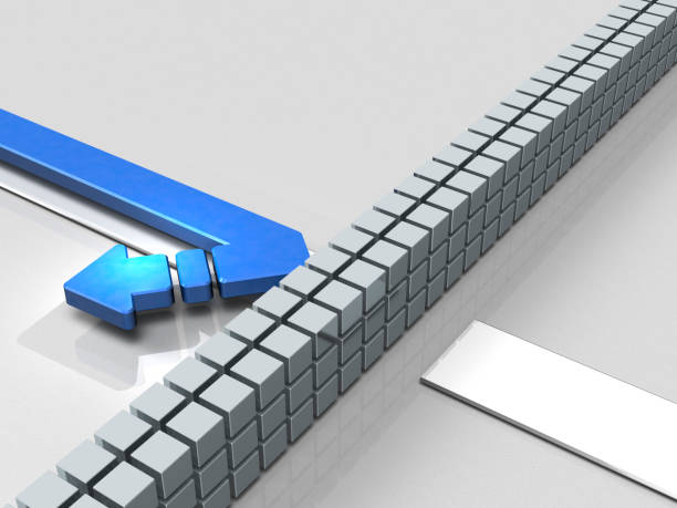 istock Obstacles to the course. The arrow turns back. It represents abandonment. 898885190
