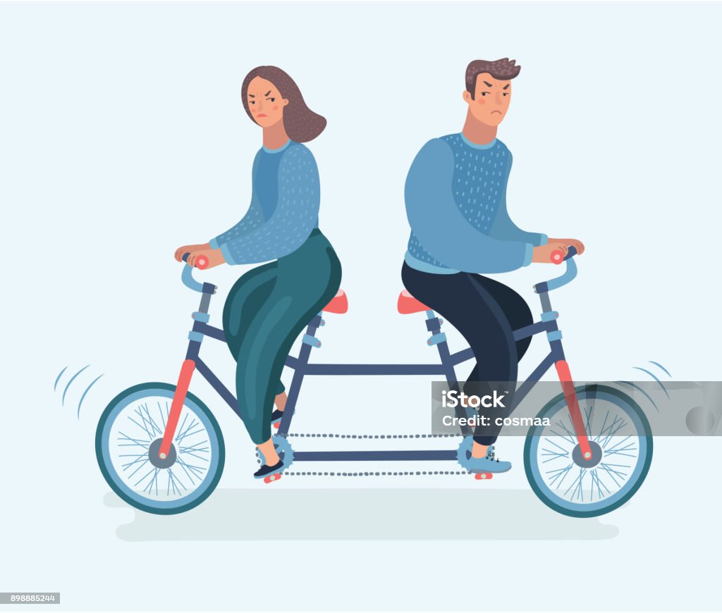 Incompatibility Cartoon Incompatible Roommates On Couch Stock Illustration - Download Image Now ...