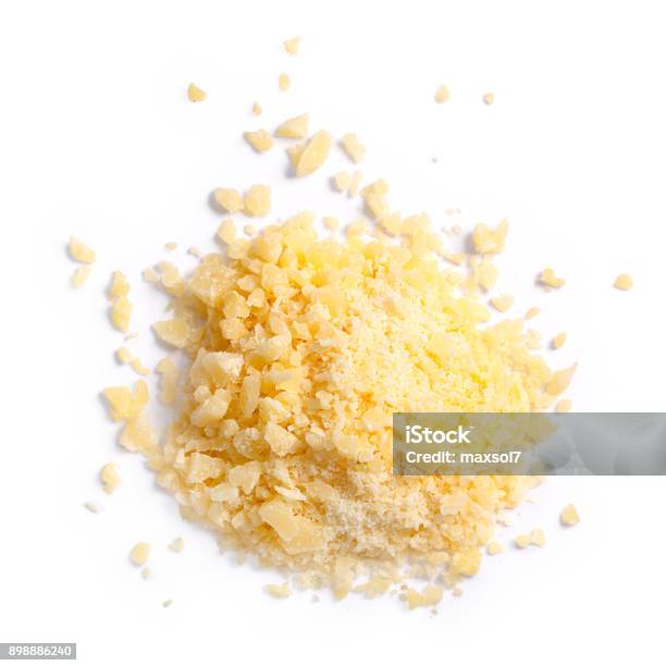 Grated Parmesan Grana Cheese Top Paths Stock Photo - Download Image Now - Parmesan Cheese, Cut Out, Grated