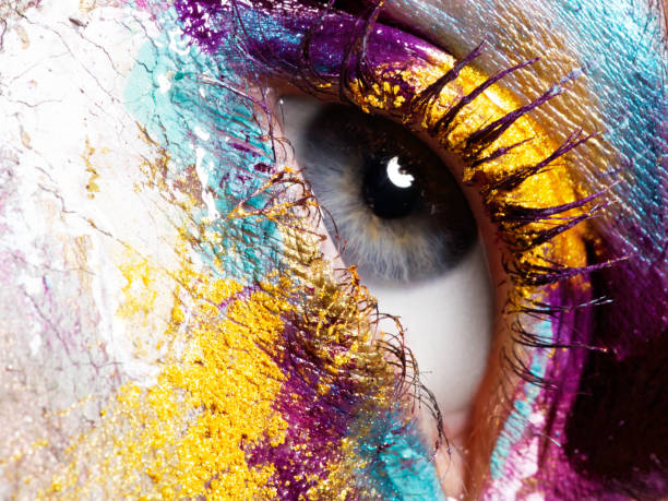istock Beauty, cosmetics and makeup. Bright creative make-up 898886796