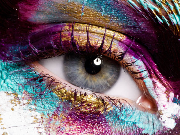 istock Beauty, cosmetics and makeup. Bright creative make-up 898886968