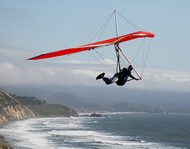istock A person hang gliding over a coastline 89889653