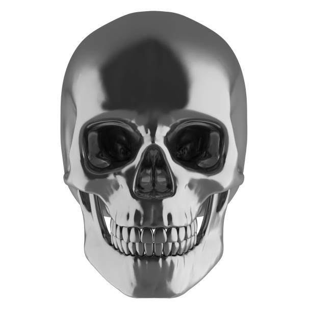 istock Metal human skull 3d isolated illustration 898898214