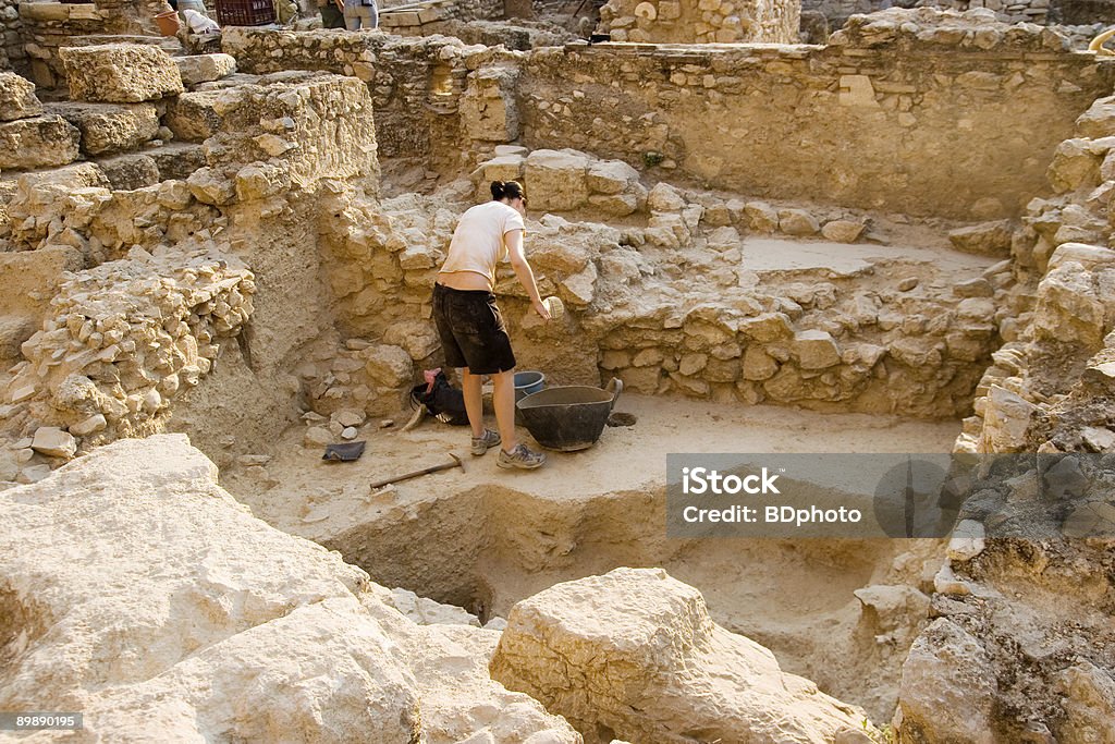 Aluno Arqueólogo na Grécia - Royalty-free Arqueólogo Foto de stock