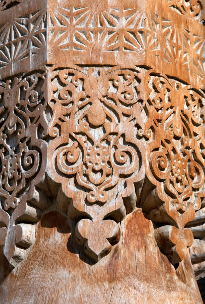 istock Carved wooden column, Uzbekistan 898903926
