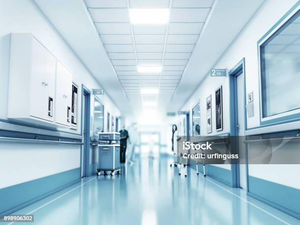 Medizinisches Konzept Krankenhausflur Mit Zimmer Stockfoto und mehr Bilder von Krankenhaus - Krankenhaus, Korridor, Leer