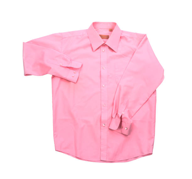 istock Blank pink shirt isolated on white background 898906568