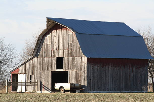 barn and trailor stock photo