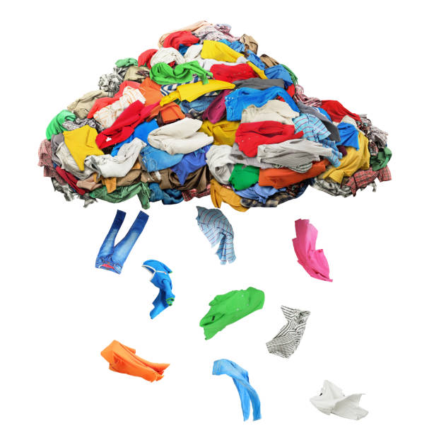istock Clothes fall out of a clothing cloud isolated on a white background 898907170