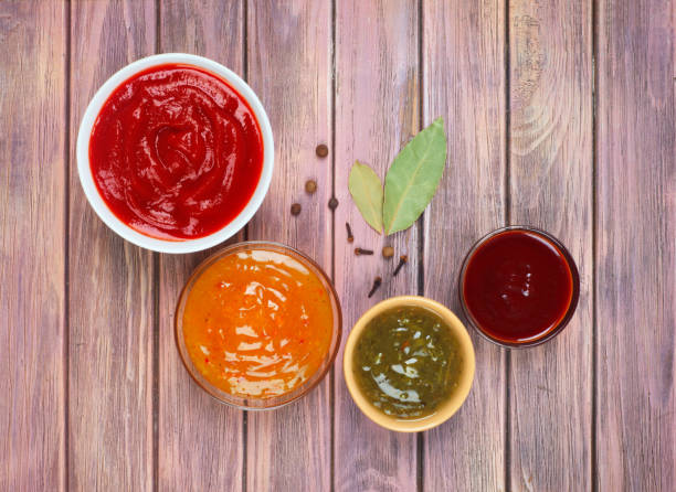 istock different sauces on a wooden background 898907412