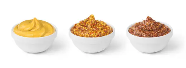 mustard in bowls set