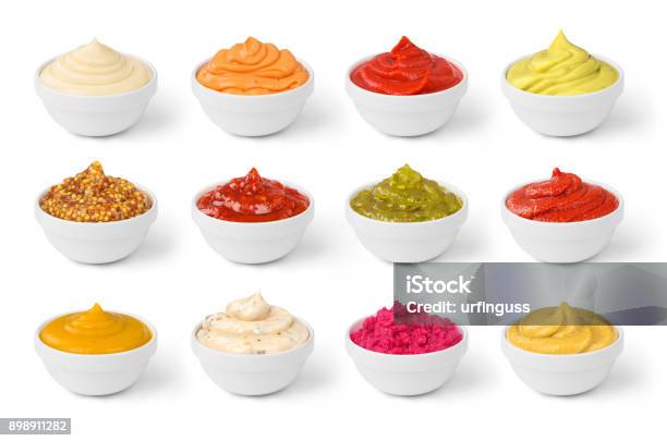 Sauces Set Stock Photo - Download Image Now - Dipping Sauce, Salsa Sauce, Mayonnaise