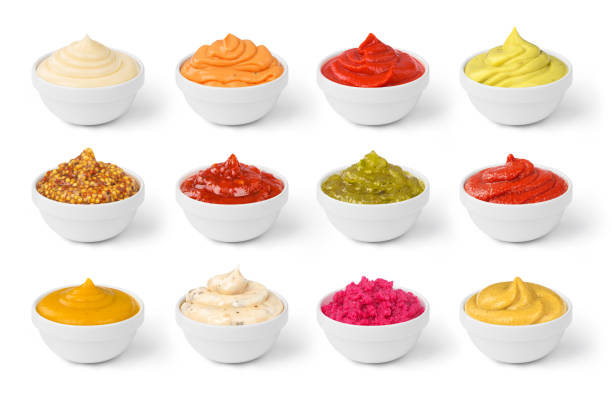 sauces set - tartar sauce imagens e fotografias de stock