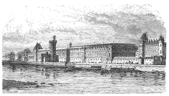 illustration of a The Louvre, Royal Palace of France