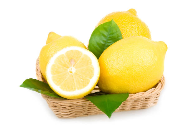 istock Ripe Yellow Lemons Isolated in Basket 898916336