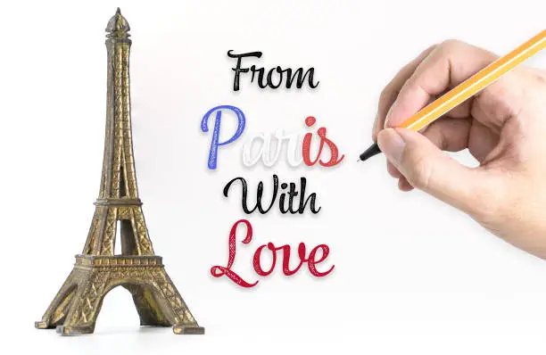 Photo of Hand writting From Paris with Love with eiffel tower