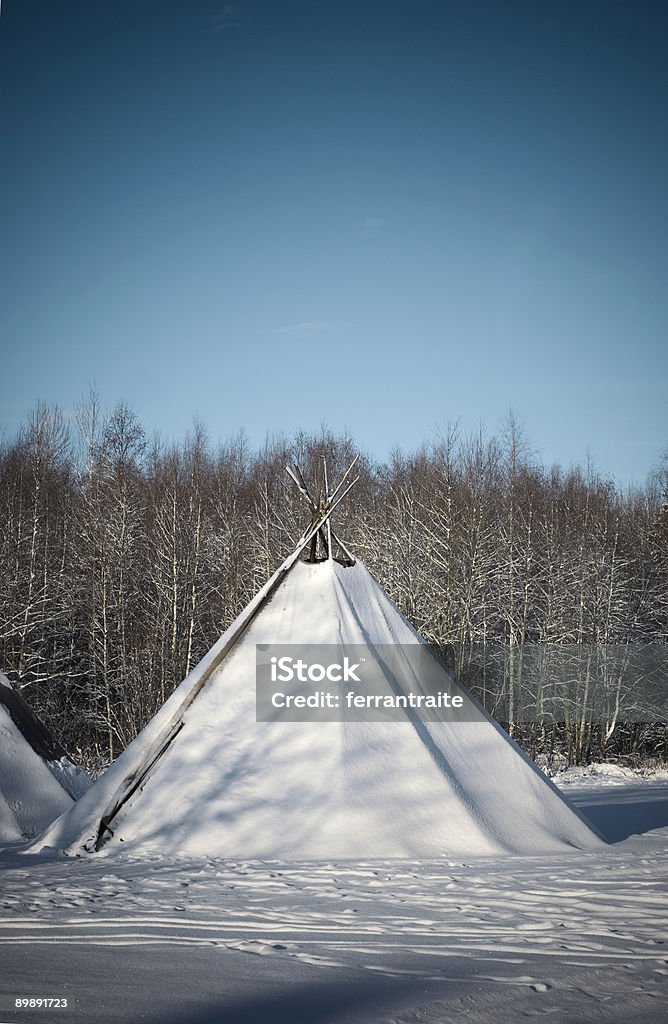 Teepee Indian tent in the snow. Community Stock Photo