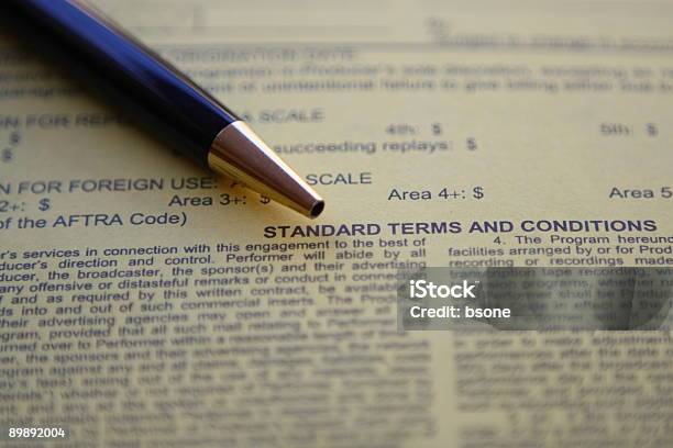 Contract For Signature Stock Photo - Download Image Now - Fine Print, Agreement, Ballpoint Pen