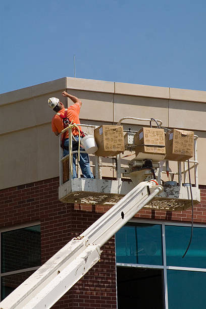 Construction high off the ground stock photo