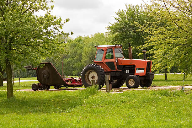 Red tractor stock photo