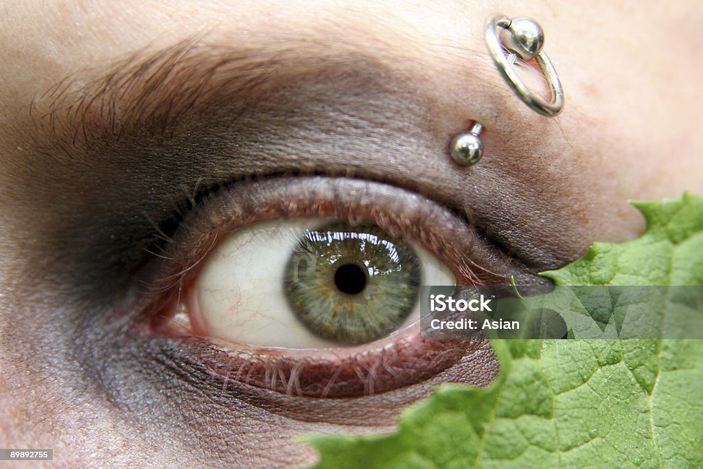 Зеленые глаза & pierce - Стоковые фото Бровь роялти-фри