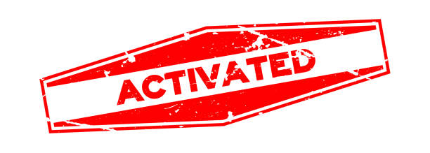 istock Grunge red activated wording hexagon rubber seal stamp on white background 898932624